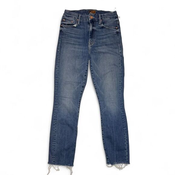 Mother Women's high-waisted The Looker ankle fray jeans Walking on Coals Sz 25 - Picture 1 of 7